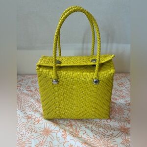 Yellow Woven Handbag- Made in Mexico
